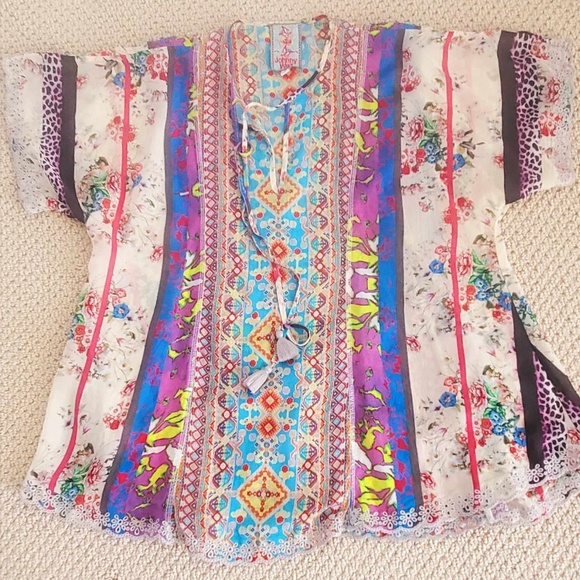 Johnny Was multi colored tunic - Picture 2 of 5